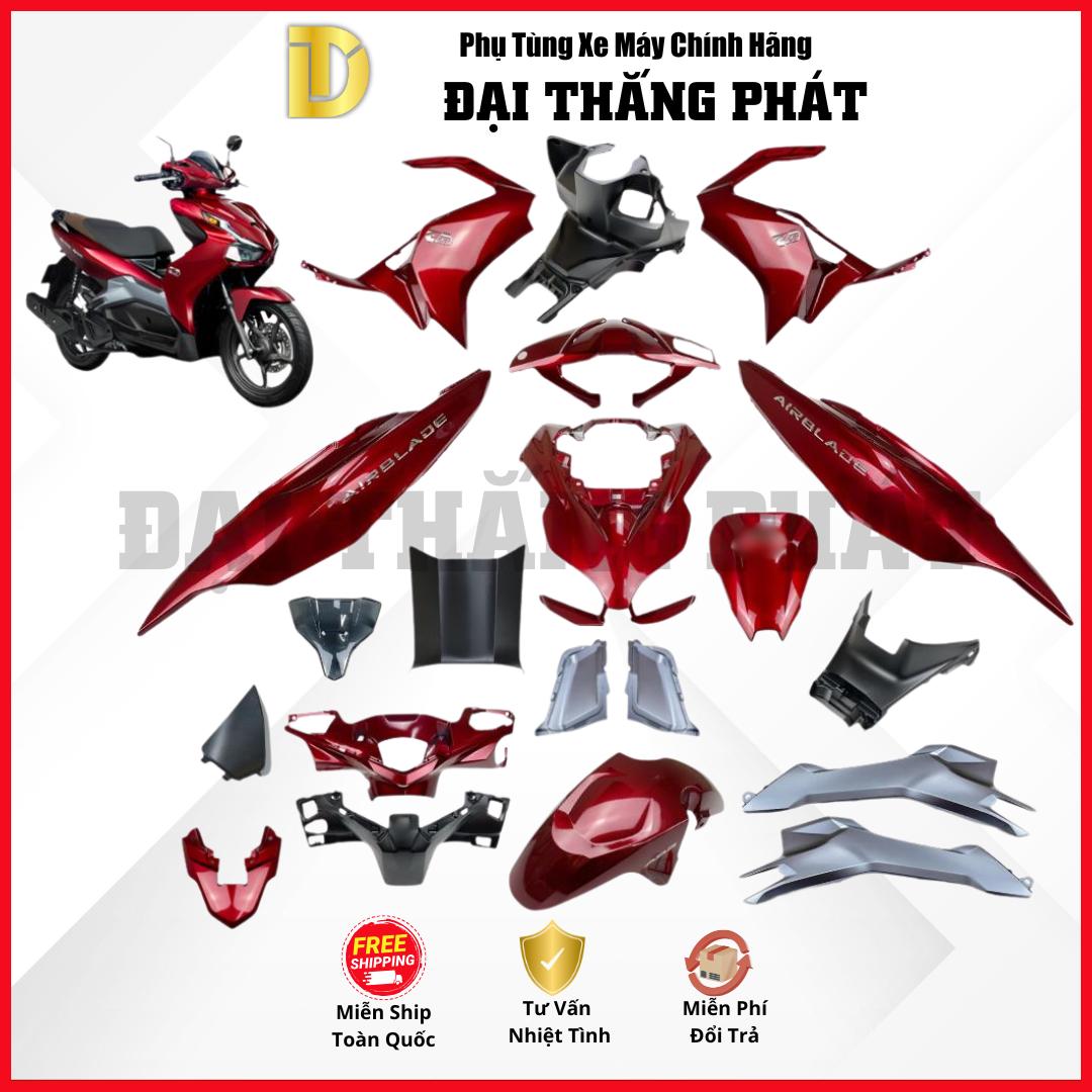 (Có bán lẻ) Dàn nhựa xe Air Blade 150cc K1F/K1G (2020-2021-2022) Màu Đỏ Bạc R-368 chính hãng Honda