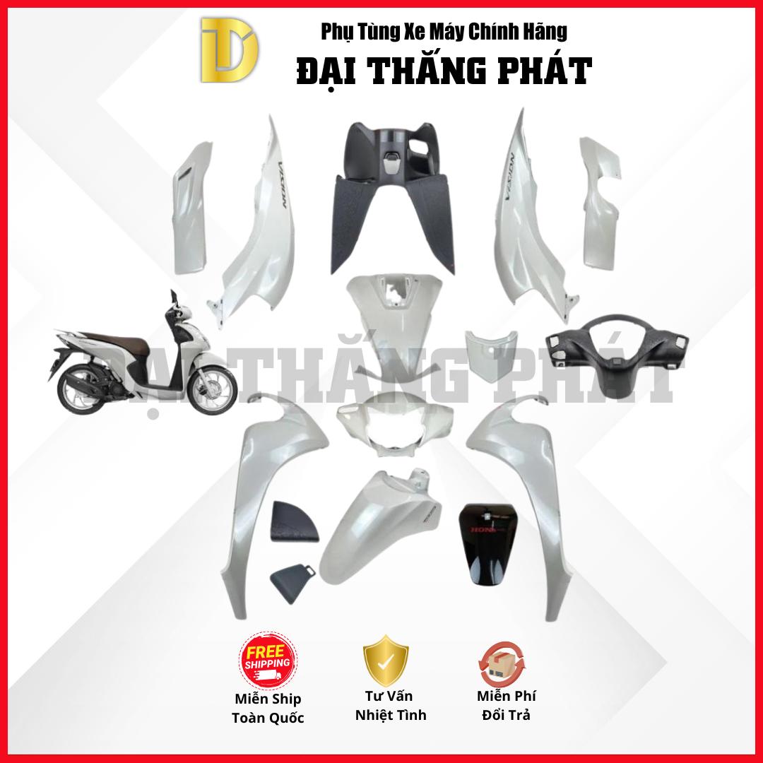 (Có bán lẻ) Dàn áo Vision 110cc (2023) K2C màu Trắng B35P phiên bản cao cấp chính hãng Honda