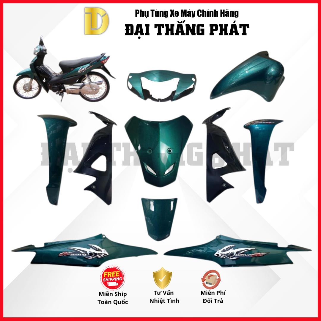 (Có bán lẻ) Dàn áo xe Wave Cá 100cc năm 2006 – màu Xanh – BG107M chính hãng Honda