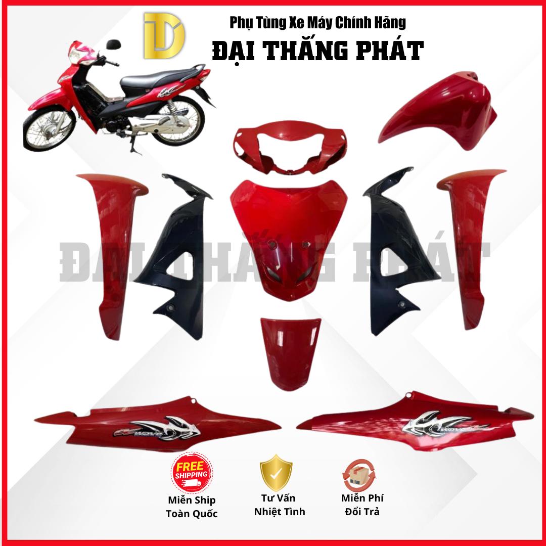 (Có bán lẻ) Dàn áo xe Wave Cá 100cc năm 2006 – màu Đỏ – R161P chính hãng Honda