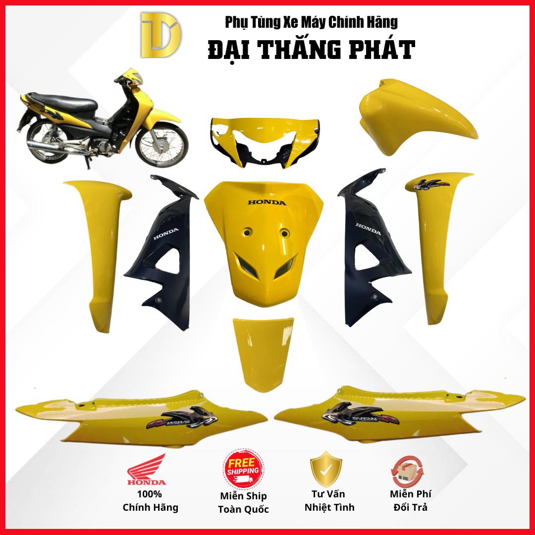 (Có bán lẻ) Dàn áo xe Wave Cá 100cc năm 2006 – màu Vàng – Y106 chính hãng Honda
