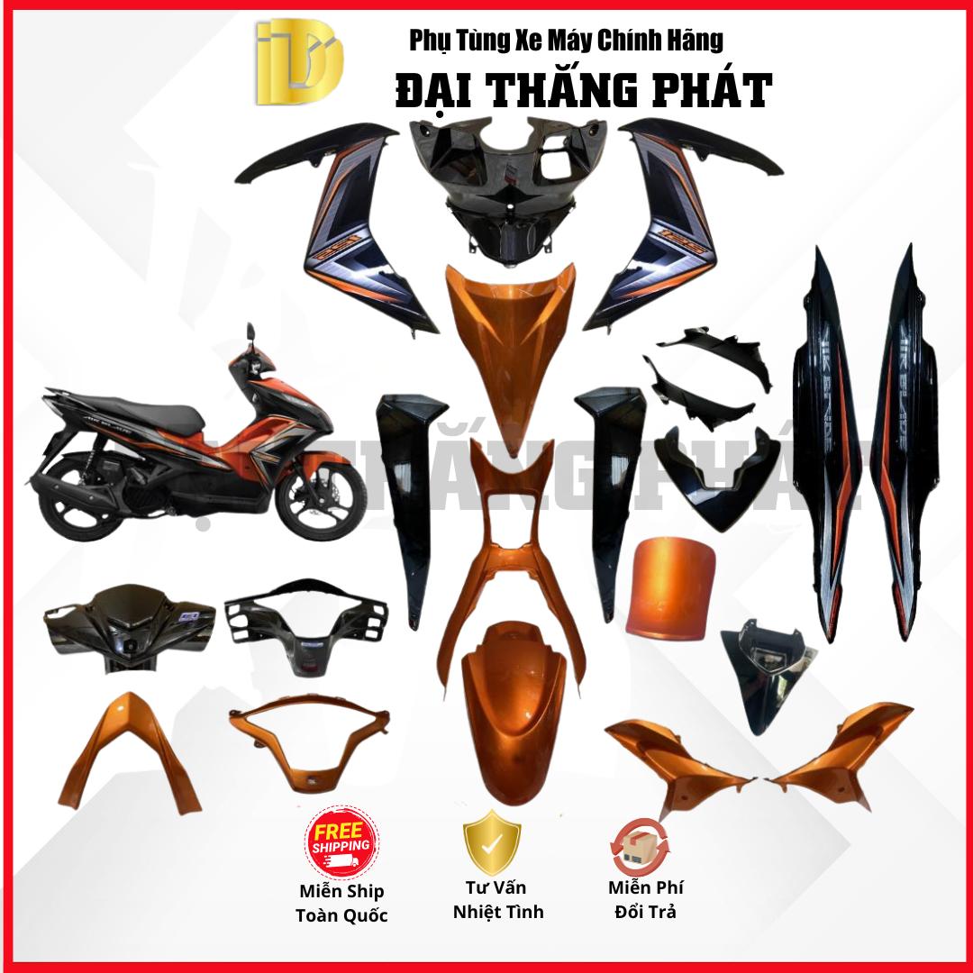 (Có bán lẻ) Dàn áo xe Air Blade 125cc K27 năm 2014 màu Đen Cam – YR322 chính hãng Honda
