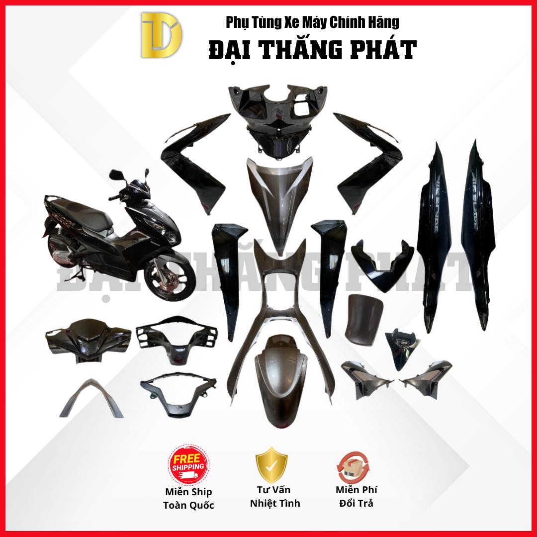 (Có bán lẻ) Dàn áo xe Air Blade 125cc K27 năm 2012 màu Đen Xám – NHA62B chính hãng Honda