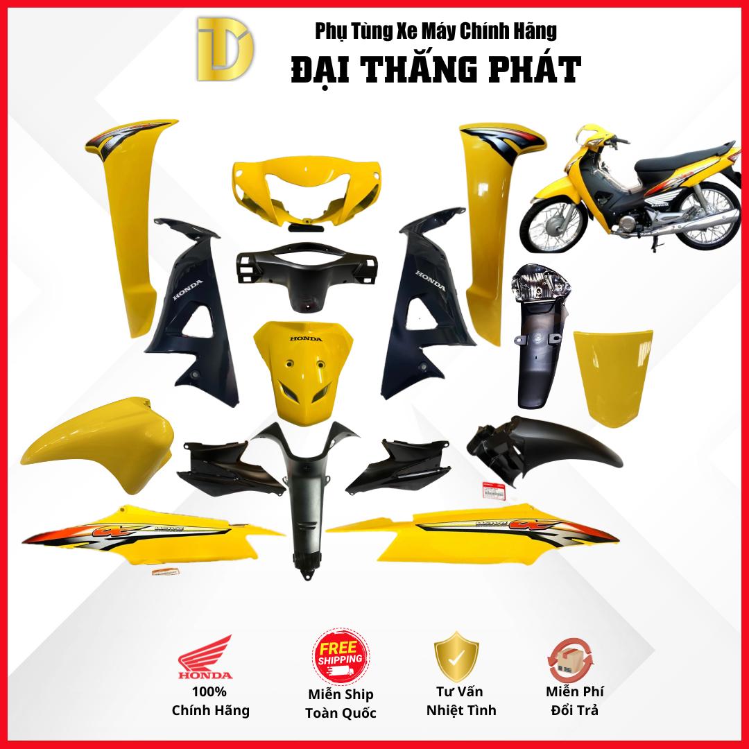 (Có bán lẻ) Dàn áo Wave Alpha 100cc năm 2008 Màu Vàng Y-106 chính hãng Honda