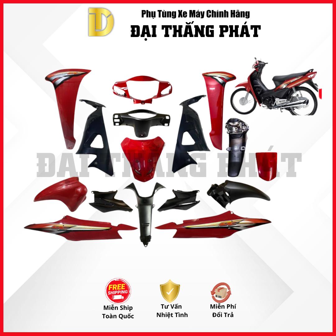 (Có bán lẻ) Dàn áo Wave Alpha 100cc năm 2008 Màu Đỏ R-161 chính hãng Honda