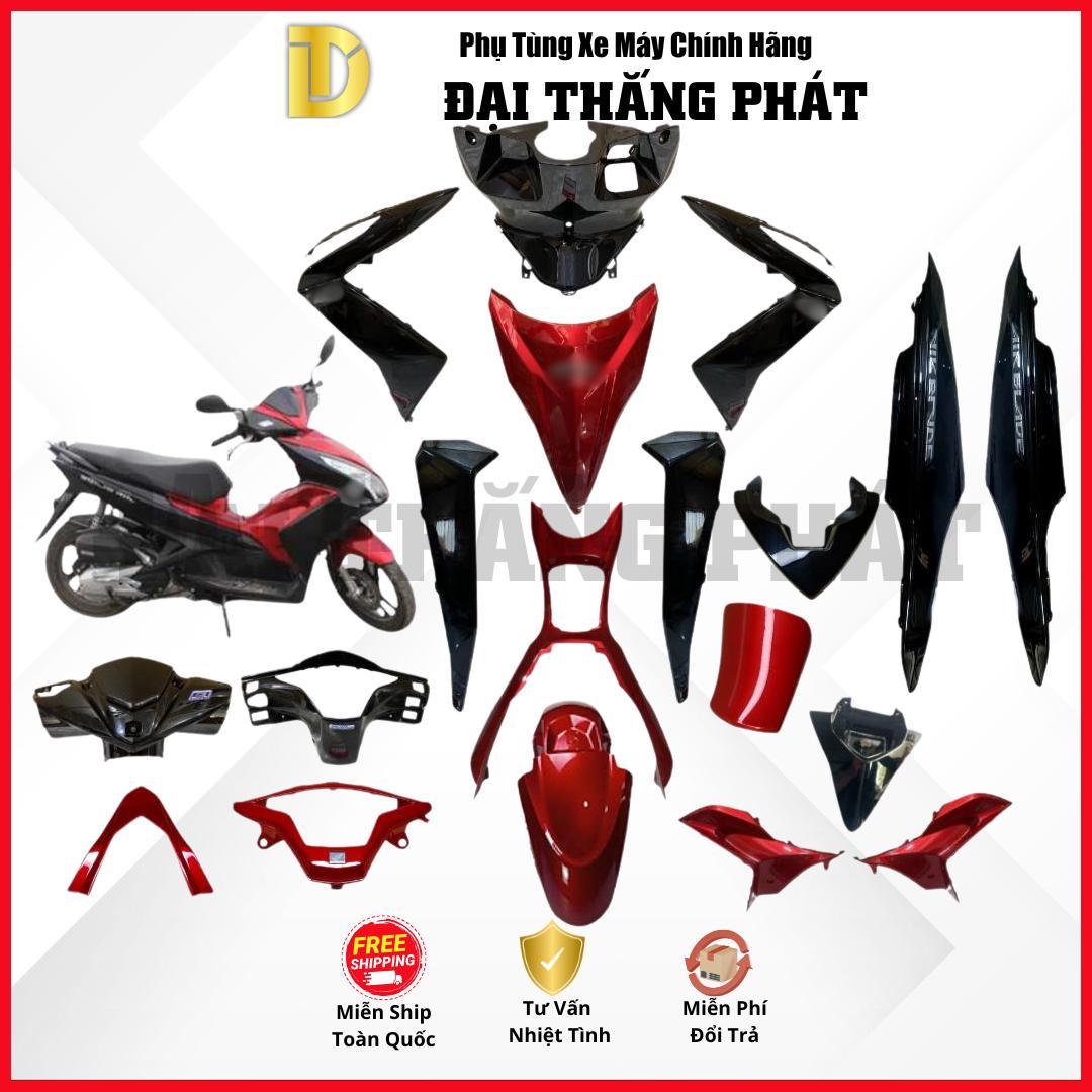 (Có bán lẻ) Dàn áo xe Air Blade 125cc K27 năm 2012 màu Đỏ Đen Trắng – R340 chính hãng Honda