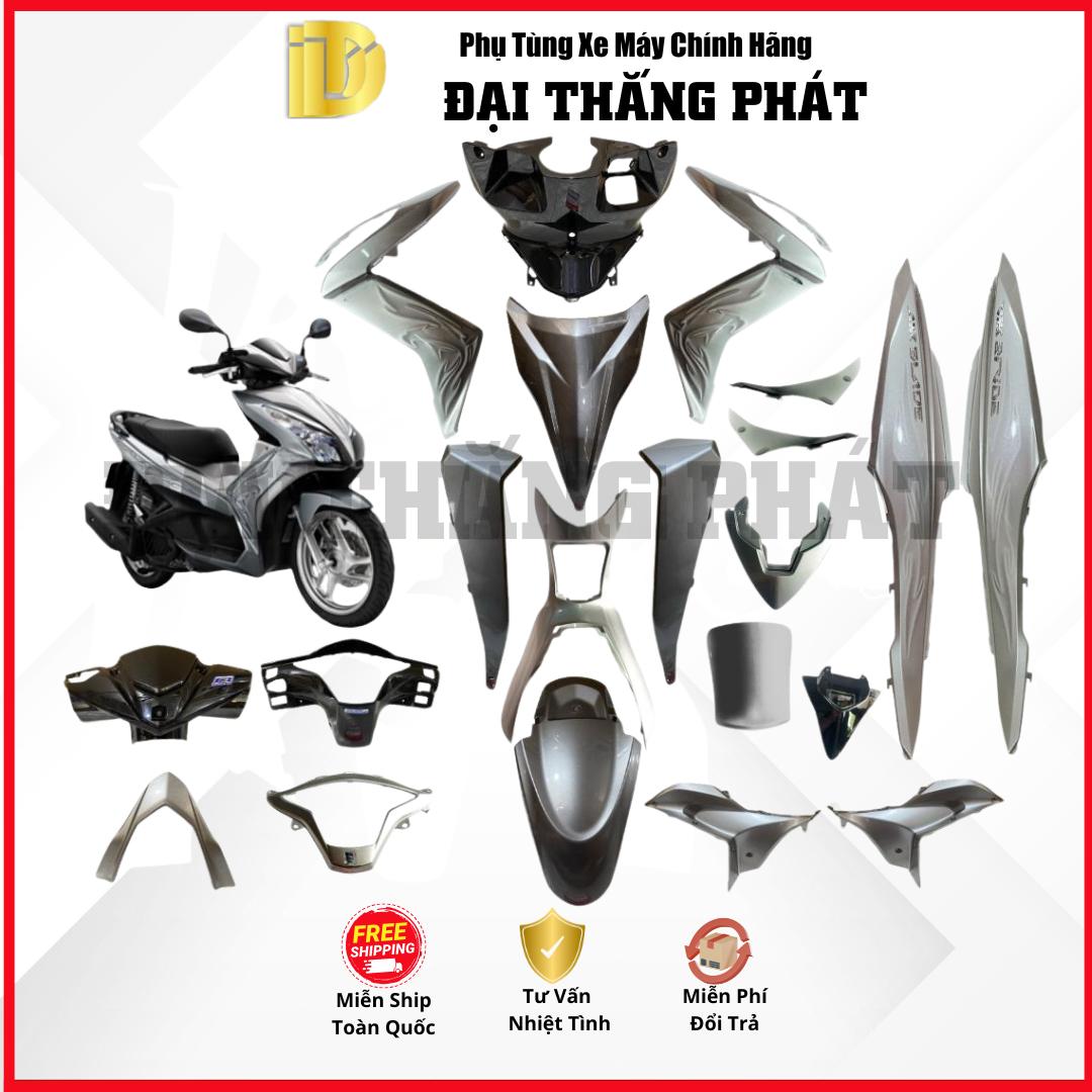 (Có bán lẻ) Dàn áo xe Air Blade 125cc K27 năm 2012,2014 màu Xám Bac Đen – NH-B51 chính hãng Honda