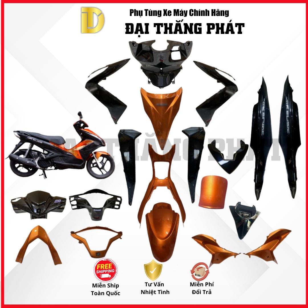 (Có bán lẻ) Dàn áo xe Air Blade 125cc K27 năm 2012 màu Đen Cam – YR322 chính hãng Honda