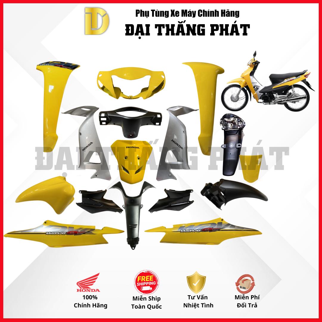 (Có bán lẻ) Dàn áo Wave Alpha 100cc năm 2009 Màu Vàng Y-106 chính hãng Honda
