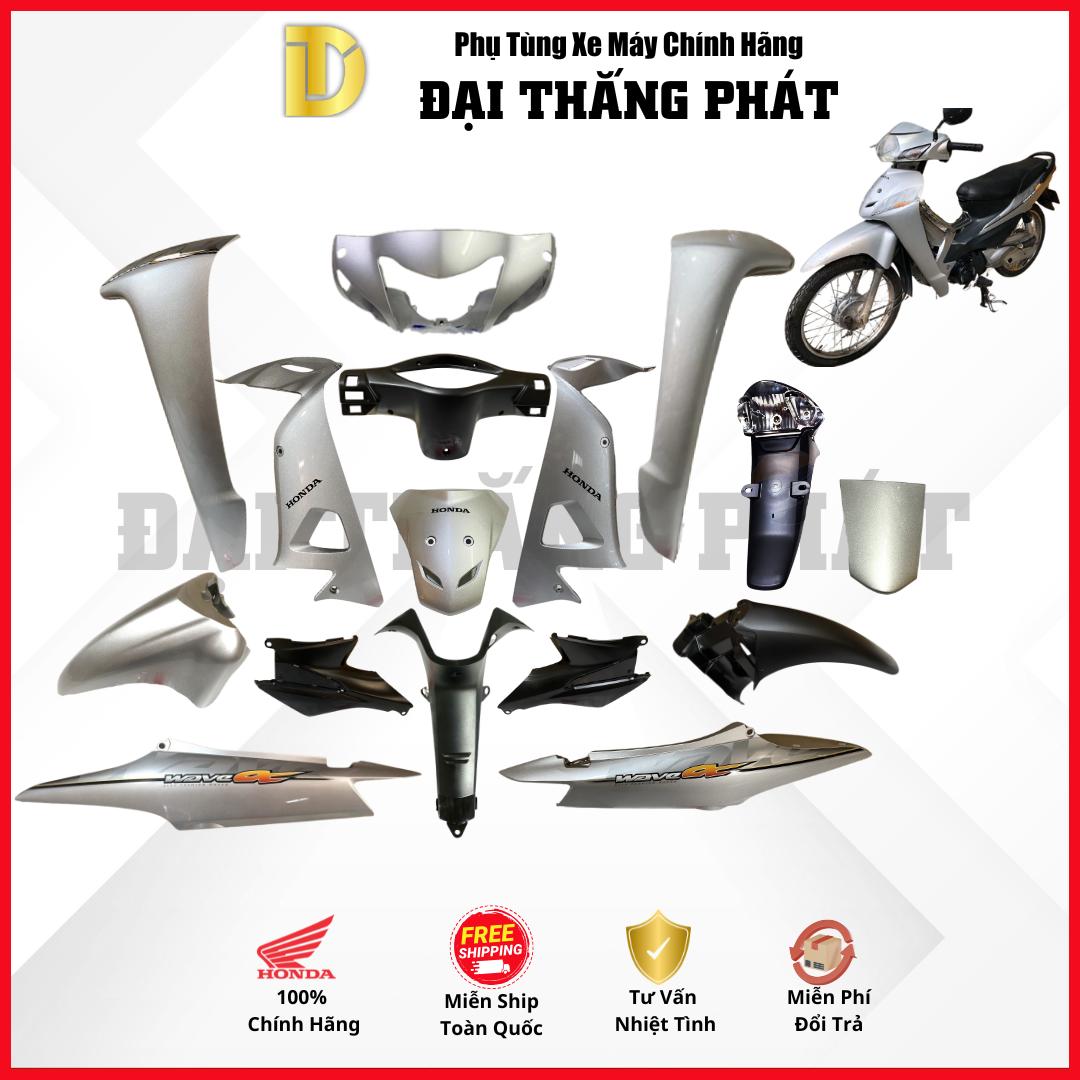 (Có bán lẻ) Dàn áo Wave Alpha 100cc năm 2009 Màu Xám NH411 chính hãng Honda