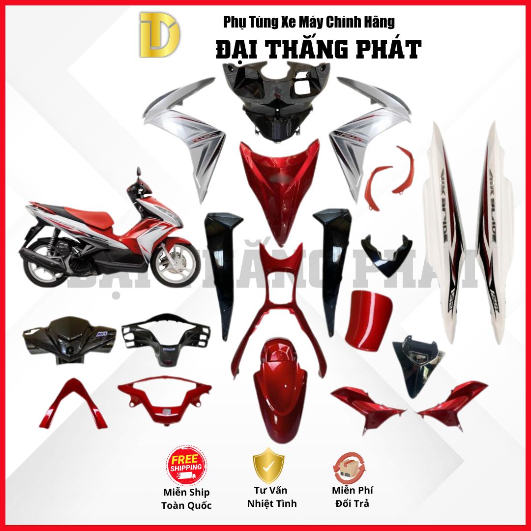 (Có bán lẻ) Dàn áo xe Air Blade 125cc K27 năm 2012 màu Đỏ Đen Trắng – R340B chính hãng Honda