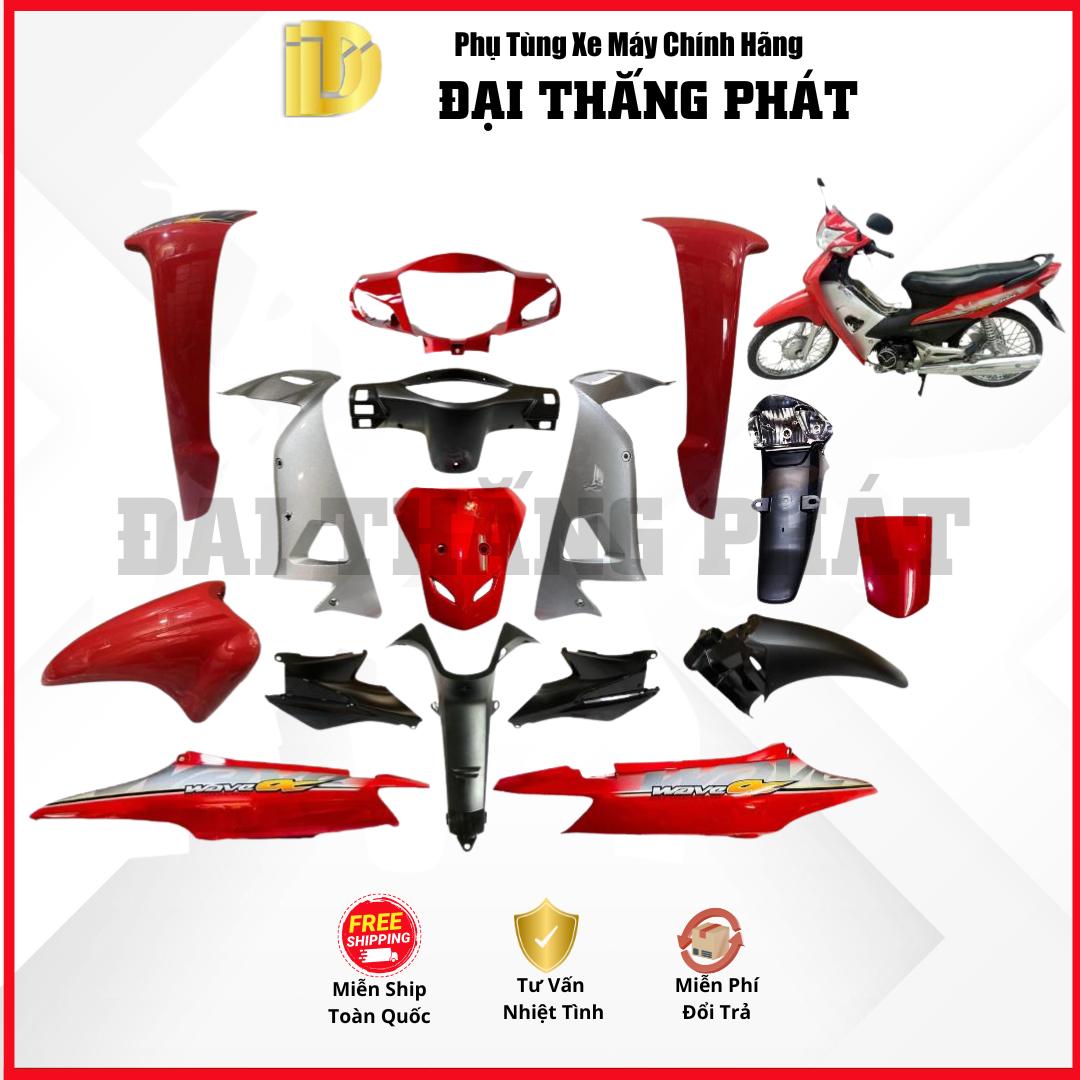 (Có bán lẻ) Dàn áo Wave Alpha 100cc năm 2009 Màu Đỏ R263 chính hãng Honda