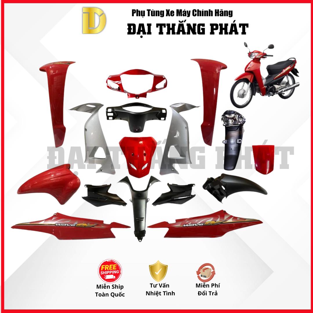 (Có bán lẻ) Dàn áo Wave Alpha 100cc năm 2011 Màu Đỏ R263 chính hãng Honda