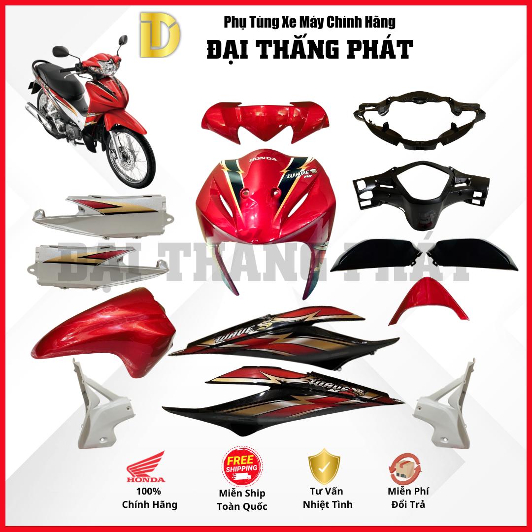 (Có bán lẻ) Dàn áo xe Wave S 110cc năm 2011 đời cuối – màu Đỏ – R340 chính hãng Honda