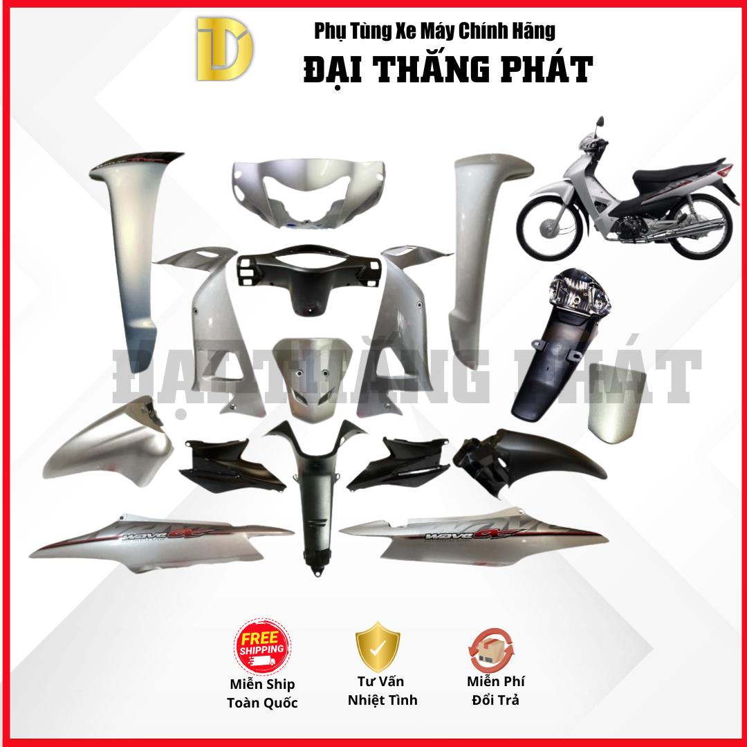 (Có bán lẻ) Dàn áo Wave Alpha 100cc năm 2011 Màu Bạc NH-411M chính hãng Honda
