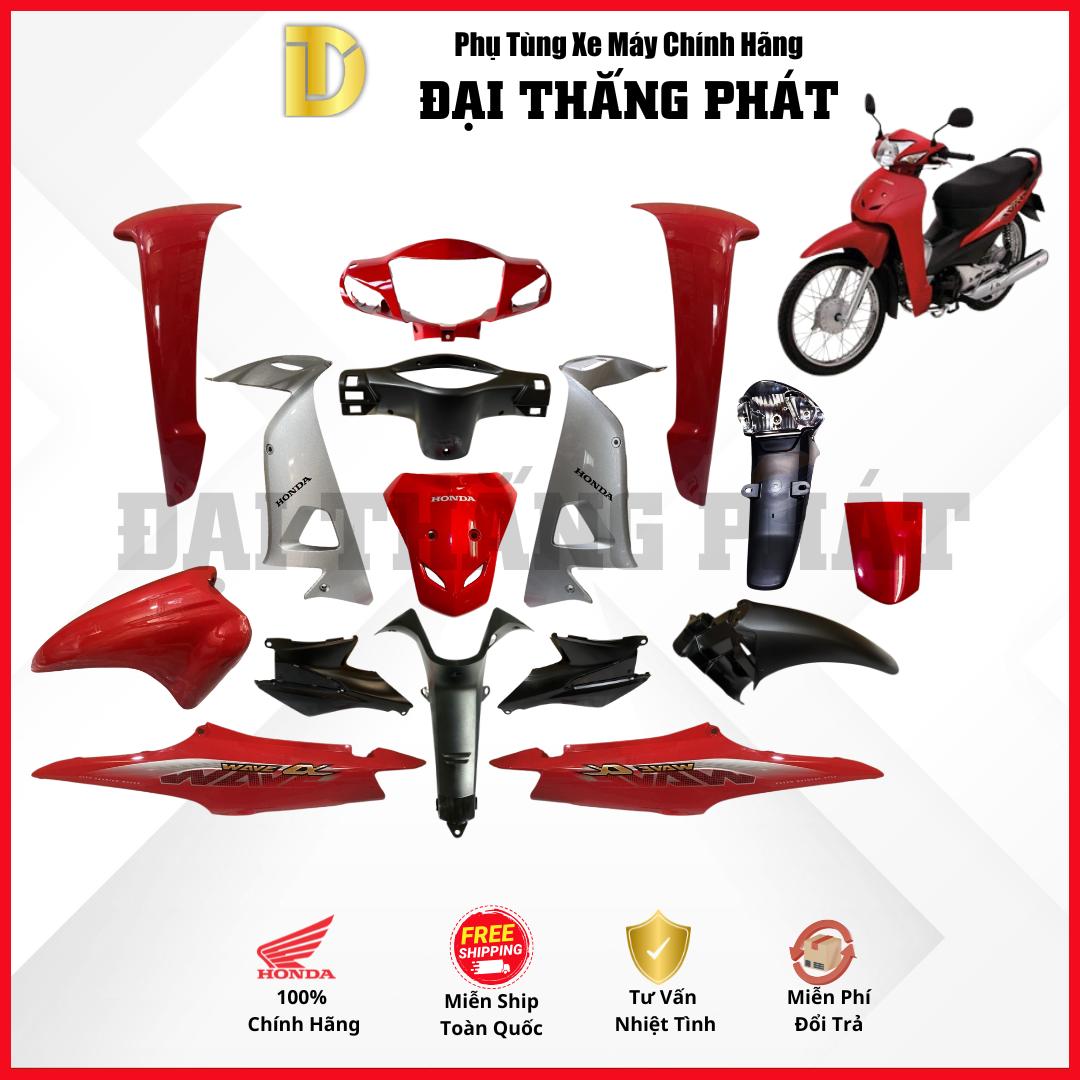 (Có bán lẻ) Dàn áo Wave Alpha 100cc năm 2013 Màu Đỏ R263 chính hãng Honda