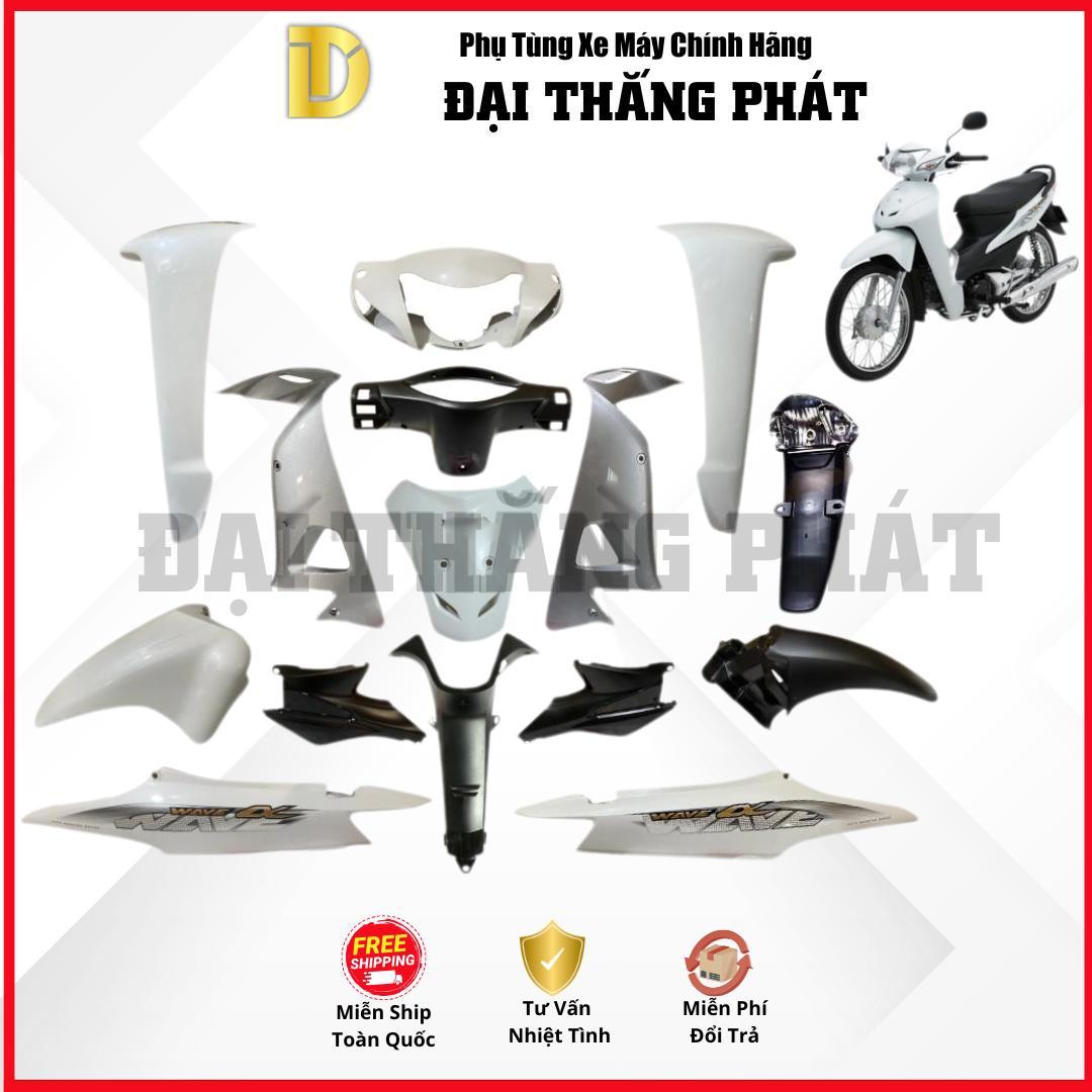 (Có bán lẻ) Dàn áo Wave Alpha 100cc năm 2013 Màu Trắng Nh-B55 chính hãng Honda