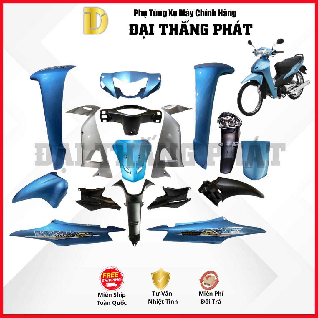 (Có bán lẻ) Dàn áo Wave Alpha 100cc năm 2016 Màu Xanh nhạt B-203 chính hãng Honda