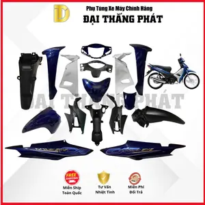 (Có bán lẻ) Dàn áo xe Wave Anpha 110cc K89 năm 2019 màu Xanh Tím Than PB421M chính hãng Honda