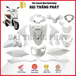 (Có bán lẻ) Dàn áo xe Lead 125cc K2T năm 2022 màu Trắng nâu – NHB35P – Phiên bản cao cấp chính hãng Honda