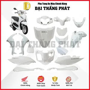 (Có bán lẻ) Dàn áo xe Lead 125cc (2016-2017-2018) màu Trắng đen – NHA96P chính hãng Honda