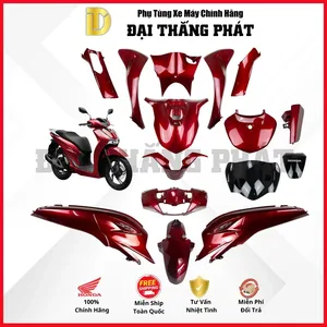 (Có bán lẻ) Dàn áo xe SH 160cc (2023) K0R màu Đỏ đen – R368 – Phiên bản tiêu chuẩn chính hãng Honda