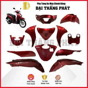 (Có bán lẻ) Dàn áo xe SH Mode năm 2015 – màu Đỏ đen – R340C chính hãng Honda