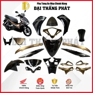 (Có bán lẻ) Dàn áo xe Air Blade 110cc KVG (Đầu bò) – Năm 2011 – màu Đen vàng – NHB25F chính hãng Honda