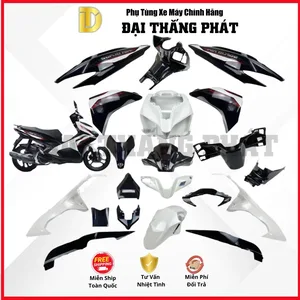 (Có bán lẻ) Dàn áo Vision 110cc K44 năm 2018 – Phiên bản Smartkey – Màu Trắng đen nâu tem vàng – NHB55 chính hãng Honda