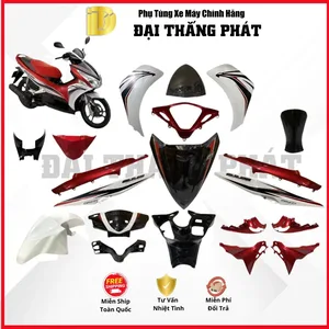 (Có bán lẻ) Dàn áo xe Air Blade 110cc KVG (Đầu bò)-Năm 2011 màu Trắng đỏ-NH-B35 chính hãng Honda
