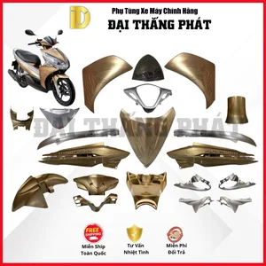 (Có bán lẻ) Dàn áo xe Air Blade 110cc KVG (Đầu bò) – Năm 2011 – màu Vàng nhạt tem 3D – Y209 chính hãng Honda
