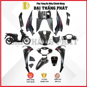 (Có bán lẻ) Dàn áo Vision 110cc (2023) K2C màu Đen Nhám NHA76 phiên bản thể thao chính hãng Honda