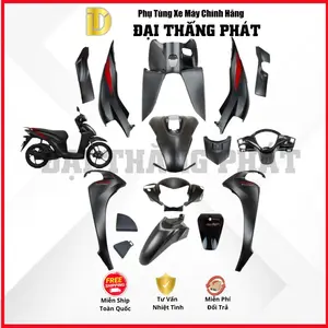 (Có bán lẻ) Dàn áo Vision 110cc (2021) K2C màu Đen nhám NH76M phiên bản cá tính chính hãng Honda
