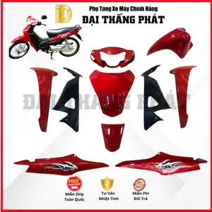 (Có bán lẻ) Dàn áo xe Wave Cá 100cc năm 2006 – màu Đỏ – R161P chính hãng Honda