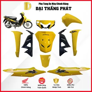(Có bán lẻ) Dàn áo xe Wave Cá 100cc năm 2006 – màu Vàng – Y106 chính hãng Honda
