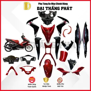 (Có bán lẻ) Dàn áo xe Air Blade 125cc K27 năm 2012 màu Đỏ Đen – R340B chính hãng Honda